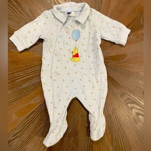 Disney Winnie the Pooh preemie footie snap pajamas